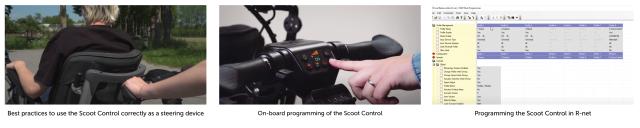 This is a visual of the Scoot Control (usage - on-board programming - R-net programming)