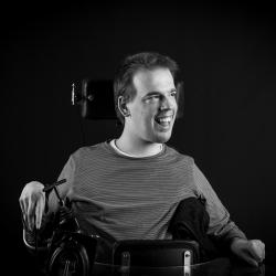 This is a photo of a wheelchair user